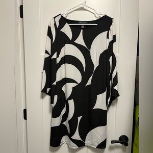 International Concepts Black and White Dress